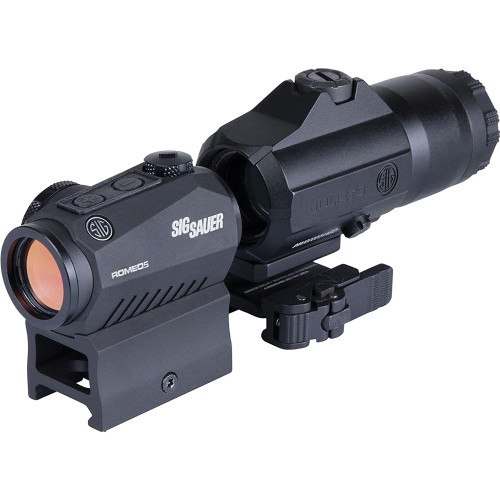 Sig Sauer ROMEO5 Red Dot Sight M1913 & Juliet3 3x Magnifier Combo - 1x20mm 2 MOA Red Dot Black Matte Sig Sauer ROMEO5 Red Dot Sight M1913 & Juliet3 3x Magnifier Combo - 1x20mm 2 MOA Red Dot Black Matte