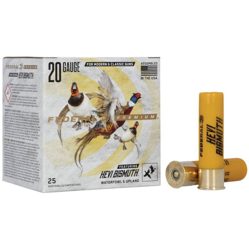 Federal Hevi-Bismuth Shotshells 20ga 3" 1-1/8oz 1350 fps 5 25/ct