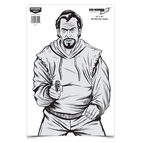 Birchwood Casey Eze-Scorer BC Bad Guy Paper Target - 12"x18" 10 Pack Birchwood Casey Eze-Scorer BC Bad Guy Paper Target - 12"x18" 10 Pack