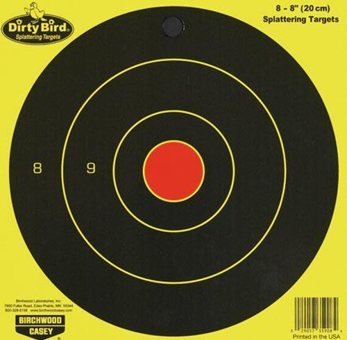 Birchwood Casey Dirty Bird Bulls-Eye Target - 8" Round 8/Pack Birchwood Casey Dirty Bird Bulls-Eye Target - 8" Round 8/Pack