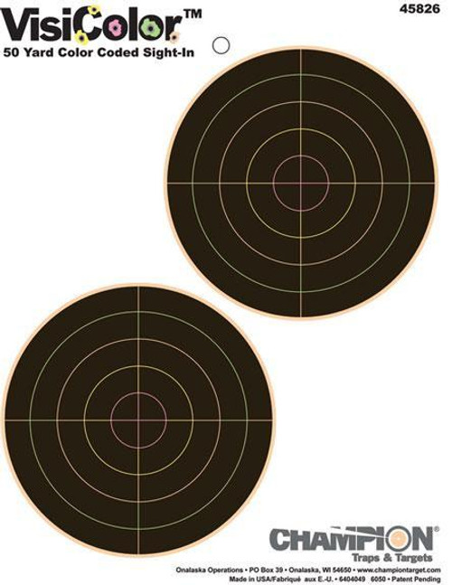 Champion VisiColor High-Visibility Paper Targets 5" Double Bull 10/Pack Champion VisiColor High-Visibility Paper Targets 5" Double Bull 10/Pack