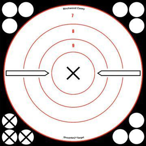 Birchwood Casey Shoot-N-C White/Black Bull's-Eye "X" Targets 5pk