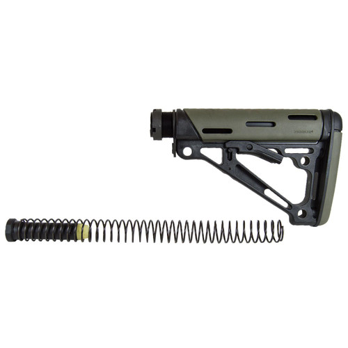 Hogue AR-15/M-16 OM Collapsible Buttstock Assembly with Buffer Tube and Hardware-OD Green Rubber Hogue AR-15/M-16 OM Collapsible Buttstock Assembly with Buffer Tube and Hardware-OD Green Rubber