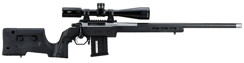 Mdt XRS Chassis Black Aluminum Core with Polymer Panels, Adj. Cheekrest, M-LOK Forend, Interchangeable Grips, AICS Mag Compatible, Fits Short Action Howa 1500             