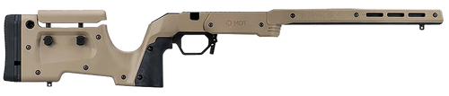 Mdt XRS Chassis FDE Aluminum Core with Polymer Panels, Adj. Cheekrest, M-LOK Forend, Interchangeable Grips, AICS Mag Compatible, Fits Short Action Howa 1500               