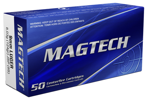 Magtech Range/Training 9mmLuger 124gr Jacketed Soft Point 50 Per Box/20 Case Magtech Range/Training 9mmLuger 124gr Jacketed Soft Point 50 Per Box/20 Case