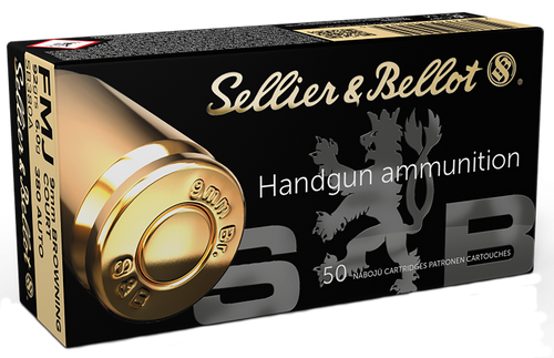 Sellier & Bellot Handgun 380ACP 92gr Full Metal Jacket 50 Per Box/20 Case                                                                                                                       