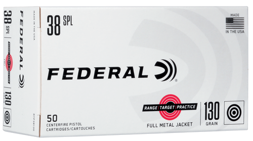 Federal Range & Target 38Special 130gr Full Metal Jacket 50 Per Box/20 Case                                                                                                                   