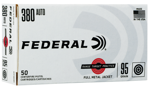 Federal Range & Target 380ACP 95gr Full Metal Jacket 50 Per Box/20 Case                                                                                                                       