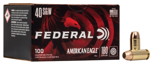 Federal American Eagle Handgun 40S&W 180gr Full Metal Jacket 100 Per Box/5 Case                                                                                                                