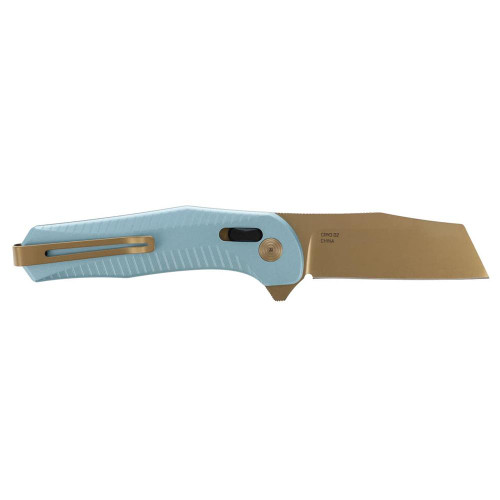 SOG Knives Diverge XR Folding Knife 3" Sheepsfoot Blade Gold and Light Blue Blister Pack SOG Knives Diverge XR Folding Knife 3" Sheepsfoot Blade Gold and Light Blue Blister Pack