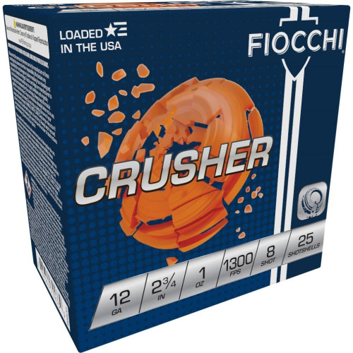 Fiocchi Exacta Crusher Shotshells 12ga 2-3/4 1oz 1300 fps 8 25/ct