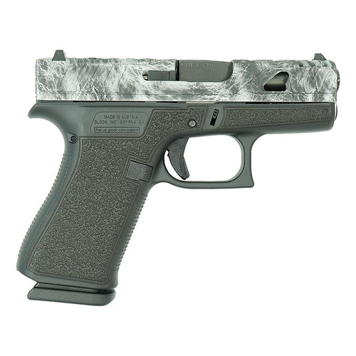 Glock 43x Custom "Static Stipple/Sliver Marble Slide" Subcompact Handgun 9mm Luger 10rd Magazines (2) 3.41" Barrel Austria