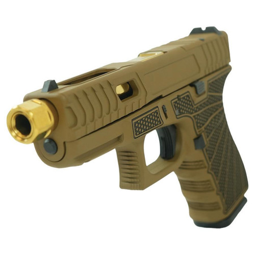 Glock 19 Gen 3 Custom "Jimbo Ripple Stipple" Handgun 9mm Luger 15rd Magazines (2) 4" Gold Barrel Austria