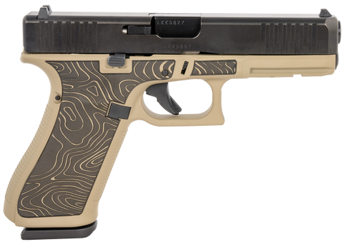 Glock G17 Gen5 Full Size Frame 9mm Luger 17+1 4.49" FDE & BLACK TOPOGRAPHY                                   