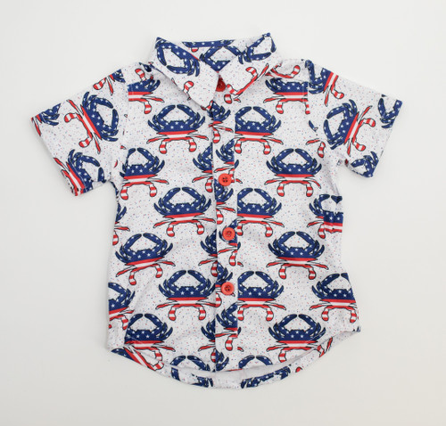 YTH PATRIOTIC CRAB BUTTON DOWN