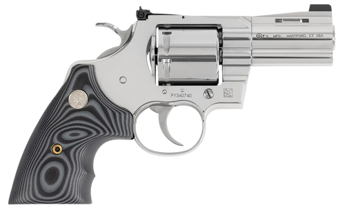 Colt Python Combat Elite 357 Mag/38 Special 6 Shot 3" Stainless Steel Recessed Target Crown Vent Rib Barrel Black G10 Grip w/Colt Medallion   