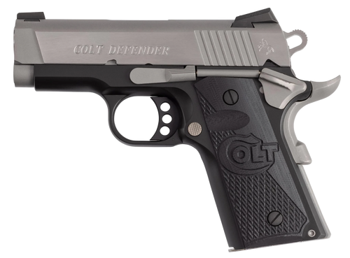 Colt Defender 45 ACP 7+1 3" Carbon Steel Slide Aluminum Frame w/Beavertail G10 Grip                                                                                                    