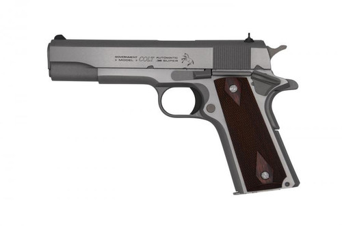 Colt Government Model Handgun .45 Auto 7rd Magazine 5" Barrel Stainless Finish Colt Government Model Handgun .45 Auto 7rd Magazine 5" Barrel Stainless Finish