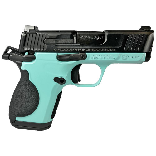 S&W CSX "Robin's Egg Blue Frame" Handgun 9mm Luger 10&12rd Magazines 3.1" Barrel Thumb Safety Black Slide