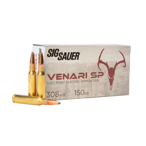 Sig Sauer Venari SP Rifle Ammunition .308 Win 150gr SP 2900 fps 20/ct Sig Sauer Venari SP Rifle Ammunition .308 Win 150gr SP 2900 fps 20/ct