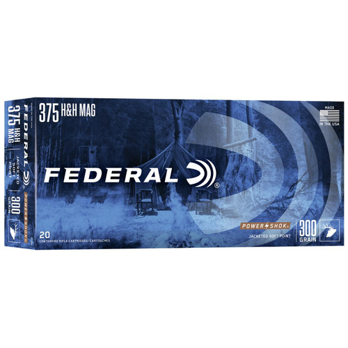 Federal Power-Shok Rifle Ammunition .375 H&H 300 gr SP 2530 fps - 20/ct Federal Power-Shok Rifle Ammunition .375 H&H 300 gr SP 2530 fps - 20/ct