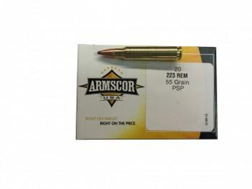 Armscor Rifle Ammunition .223 Rem 55 gr PSP 3050 fps 20/ct Armscor Rifle Ammunition .223 Rem 55 gr PSP 3050 fps 20/ct