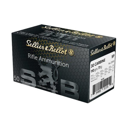 Sellier & Bellot Rifle Ammunition .30 Carbine 110 gr FMJ 1990 fps - 50/box Sellier & Bellot Rifle Ammunition .30 Carbine 110 gr FMJ 1990 fps - 50/box