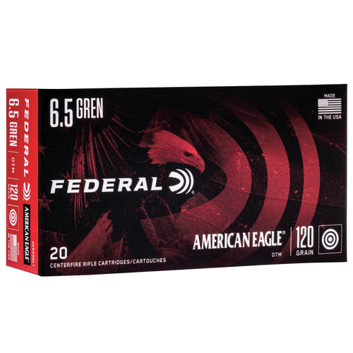 Federal American Eagle Rifle Ammunition 6.5 Grendel 123 gr OTM 2610 fps 20/ct Federal American Eagle Rifle Ammunition 6.5 Grendel 123 gr OTM 2610 fps 20/ct