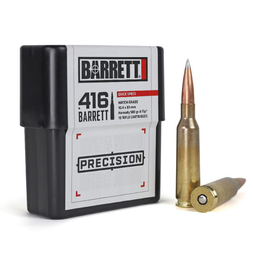 Barrett Precision Rifle ammunition .416 Barrett 500 gr PT 2850 fps 10/rd Barrett Precision Rifle ammunition .416 Barrett 500 gr PT 2850 fps 10/rd