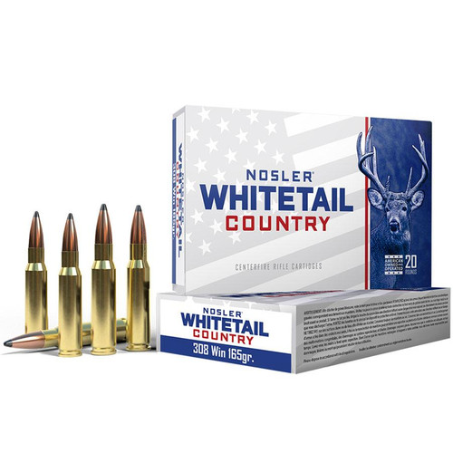 Nosler Whitetail Country Rifle Ammunition .308 Win 165gr SP 2800 fps 20/ct Nosler Whitetail Country Rifle Ammunition .308 Win 165gr SP 2800 fps 20/ct
