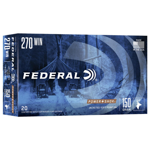Federal Power-Shok Rifle Ammunition .270 Win 150 gr SP 2890 fps - 20/ct Federal Power-Shok Rifle Ammunition .270 Win 150 gr SP 2890 fps - 20/ct