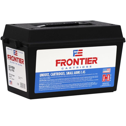 Hornady Frontier Rifle Ammunition .223 Rem 55gr FMJ 1282 fps 200/ct (Ammo Can) Hornady Frontier Rifle Ammunition .223 Rem 55gr FMJ 1282 fps 200/ct (Ammo Can)