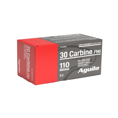 Aguila Rifle Ammunition .30 Carbine 110 gr FMJ 1990 fps 50/ct Aguila Rifle Ammunition .30 Carbine 110 gr FMJ 1990 fps 50/ct