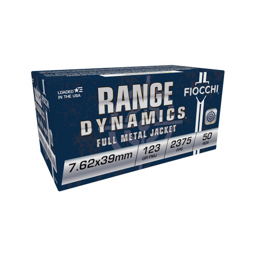 Fiocchi Range Dynamics Centerfire Rifle Ammunition 7.62x39mm 123 gr FMJ 2375 fps 50/ct Fiocchi Range Dynamics Centerfire Rifle Ammunition 7.62x39mm 123 gr FMJ 2375 fps 50/ct