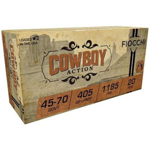 Fiocchi Cowboy Rifle Ammunition .45-70 Govt 405 gr LRNFP 1185 fps 20/ct Fiocchi Cowboy Rifle Ammunition .45-70 Govt 405 gr LRNFP 1185 fps 20/ct