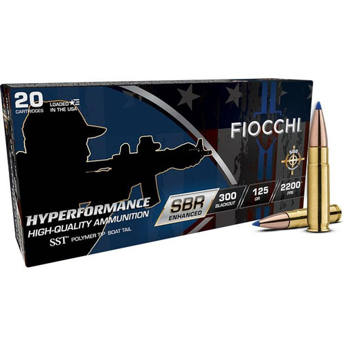 Fiocchi Hyperformance SBR SST Ammunition .300 Blackout 125gr PT 2250 fps 20/ct Fiocchi Hyperformance SBR SST Ammunition .300 Blackout 125gr PT 2250 fps 20/ct