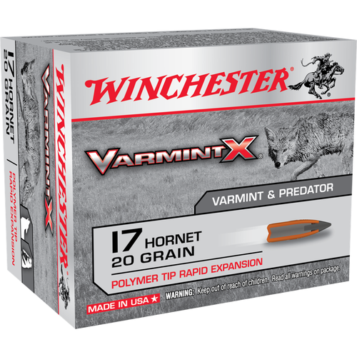 Winchester Varmint X Rifle Ammunition .17 Hornet 20 gr PT 3650 fps 20/ct Winchester Varmint X Rifle Ammunition .17 Hornet 20 gr PT 3650 fps 20/ct