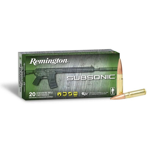 Remington Subsonic Rifle Ammunition .300 AAC Blackout 220gr OTFB 940 fps 20/ct Remington Subsonic Rifle Ammunition .300 AAC Blackout 220gr OTFB 940 fps 20/ct