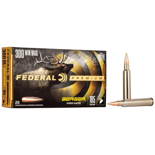 Federal Classic Hunter Berger Hybrid Rifle Ammunition .300 Win Mag 185 gr BTHP 2950 fps 20/ct Federal Classic Hunter Berger Hybrid Rifle Ammunition .300 Win Mag 185 gr BTHP 2950 fps 20/ct