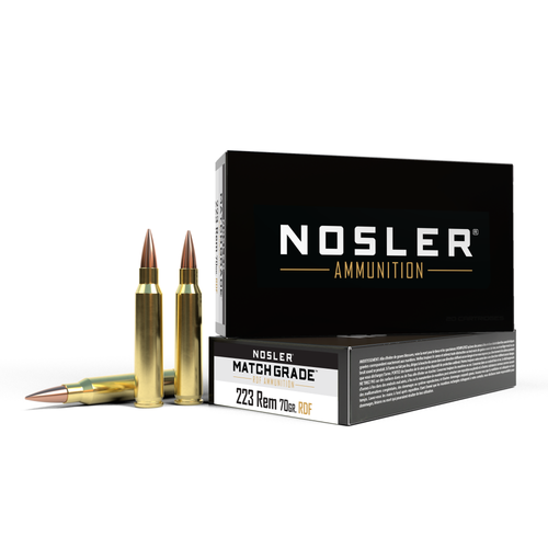 Nosler Match Grade Rifle Ammunition .223 Rem 70gr RDF HPBT 2850 fps 20/ct Nosler Match Grade Rifle Ammunition .223 Rem 70gr RDF HPBT 2850 fps 20/ct