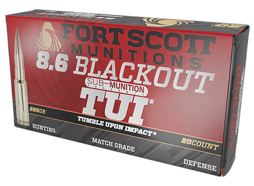 Fort Scott Munitions Tumble Upon Impact (TUI) 8.6Blackout 285gr Solid Copper Spun Fort Scott Munitions Tumble Upon Impact (TUI) 8.6Blackout 285gr Solid Copper Spun