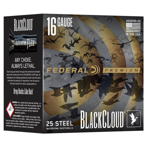 Federal Black Cloud Waterfowl Shotshells 16ga 2-3/4" 7/8oz 1450fps 4 25/ct