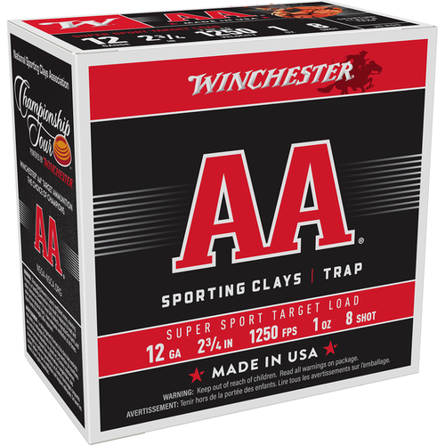 Winchester AA Super Sport Target Load Shotshells 12 ga 2-3/4" 1 oz 1250 fps 8 25/ct
