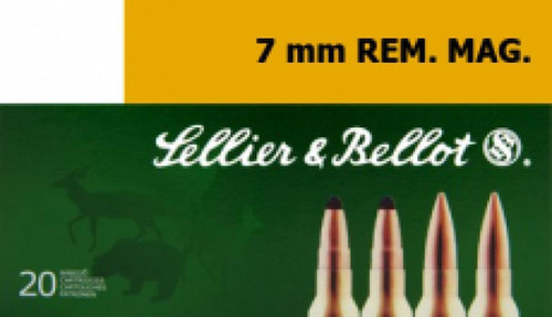 Sellier & Bellot Rifle Ammunition 7mm Rem Mag 173 gr SPCE  - 20/box
