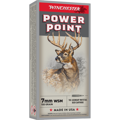 Winchester Super-X Power Point Rifle Ammunition 7mm WSM 150 gr. PSP 3200 fps 20/ct
