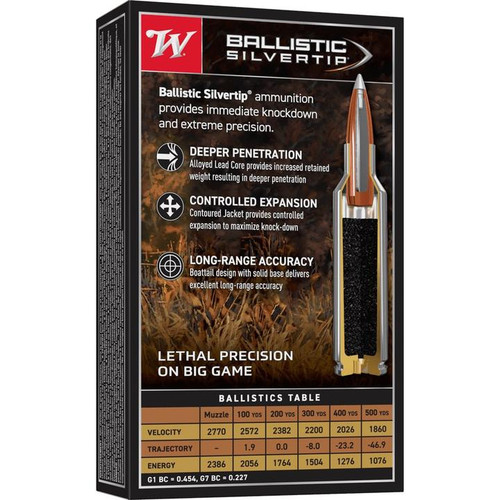 Winchester Ballistic Silvertip Rifle Ammunition 7mm-08 Rem 140 gr. PT 2770 fps 20/ct