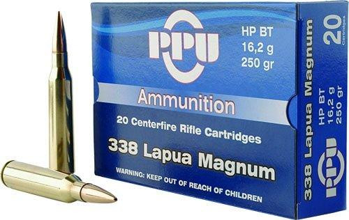 PPU Rifle Ammunition .338 Lapua Magnum 250 gr HPBT 2953 fps 10/ct