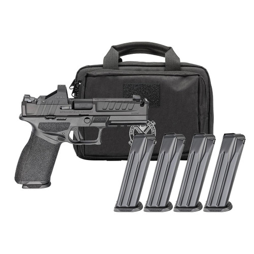 Springfield Gear Pac Echelon 4.5F Comp Handgun 9mm Luger 17rd(3)& 20rd(1) Magazines 4.5" Barrel U-Notch Sights Green Dot & Bag