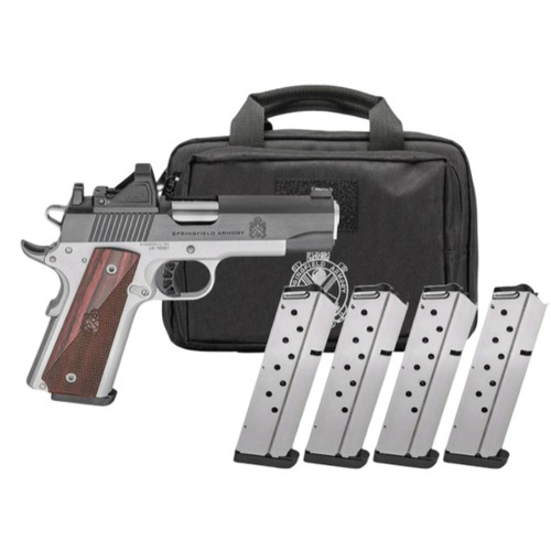 Springfield Gear Pac 1911 Ronin AOS Handgun .45 Auto 8rd Magazines(4) 4.25" Barrel Green Dot & Bag